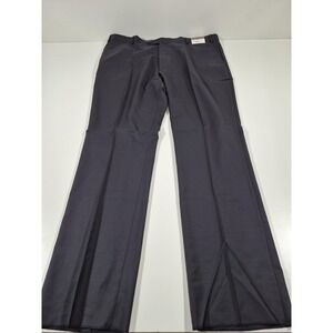 Prontomoda Dress Pants Mens 44x36 Navy Super 140s Wool Flat Front NWT Unhemmed